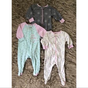 *Baby Girls 6-9mth Long Sleeve Footed Sleepers*